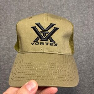 Vortex Optics Trucker Hat Mens OSFM Tan Mesh Snapback Logo Cap‎ Hunting